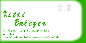 kitti balczer business card